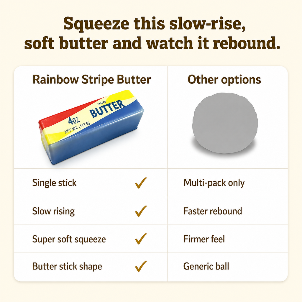 Rainbow Stripe Butter comparison