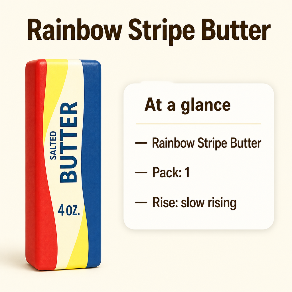 Rainbow Stripe Butter specs