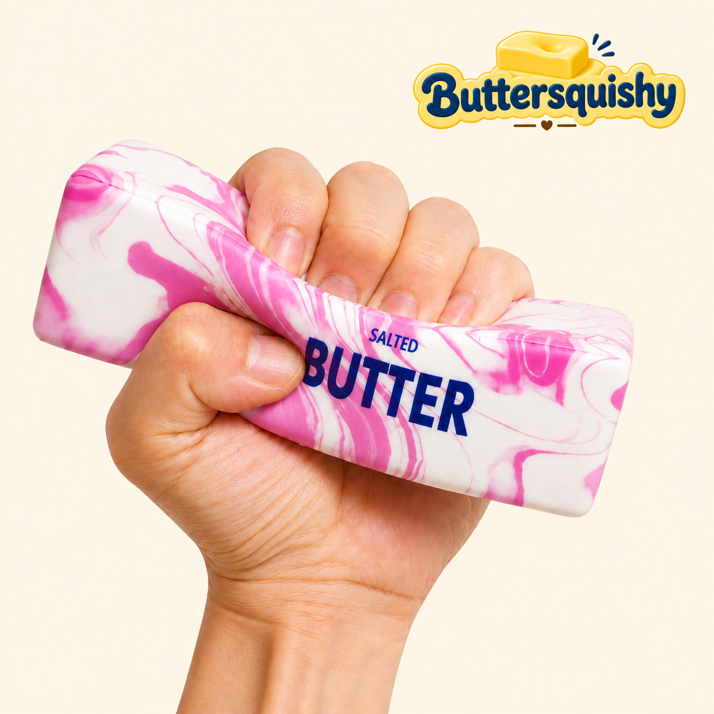 Pink Marble Butter being squeezed