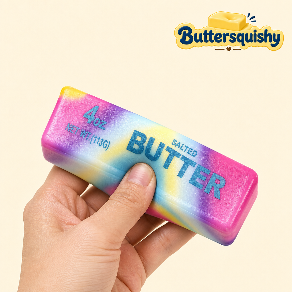 Pink Blue Tie-Dye Butter 2-Pack being squeezed