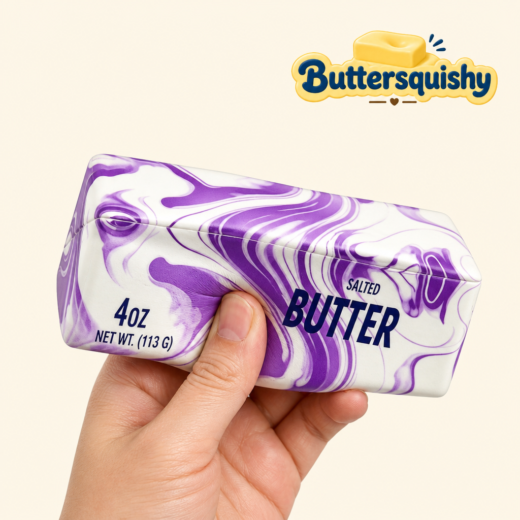 Violet Marble Butter being squeezed