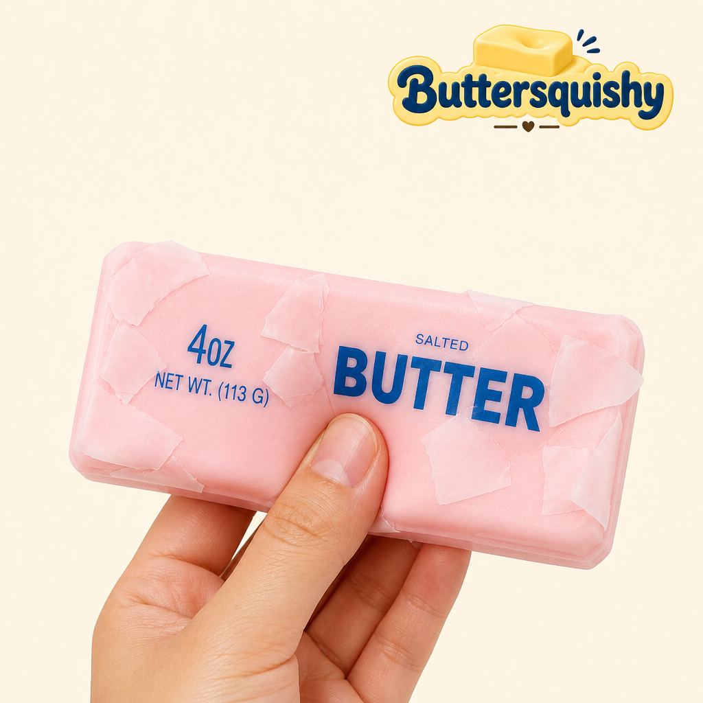 Pink Butter Stick being squeezed