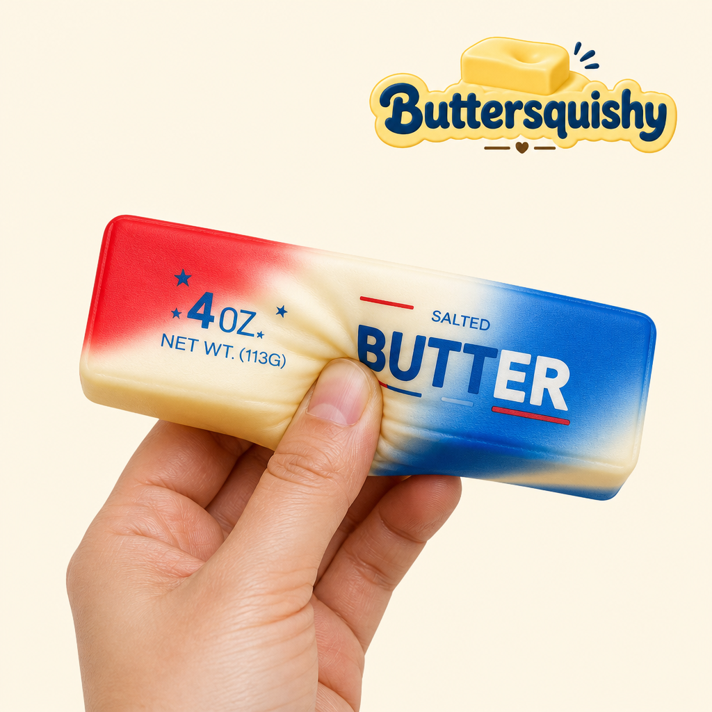 Stars and Stripes Butter 3-Pack being squeezed