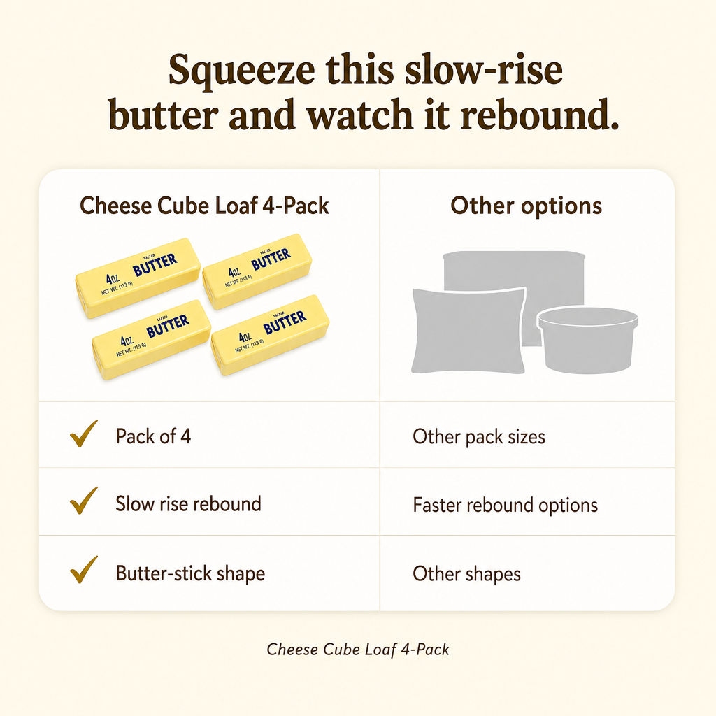 Cheese Cube Loaf 4-Pack comparison