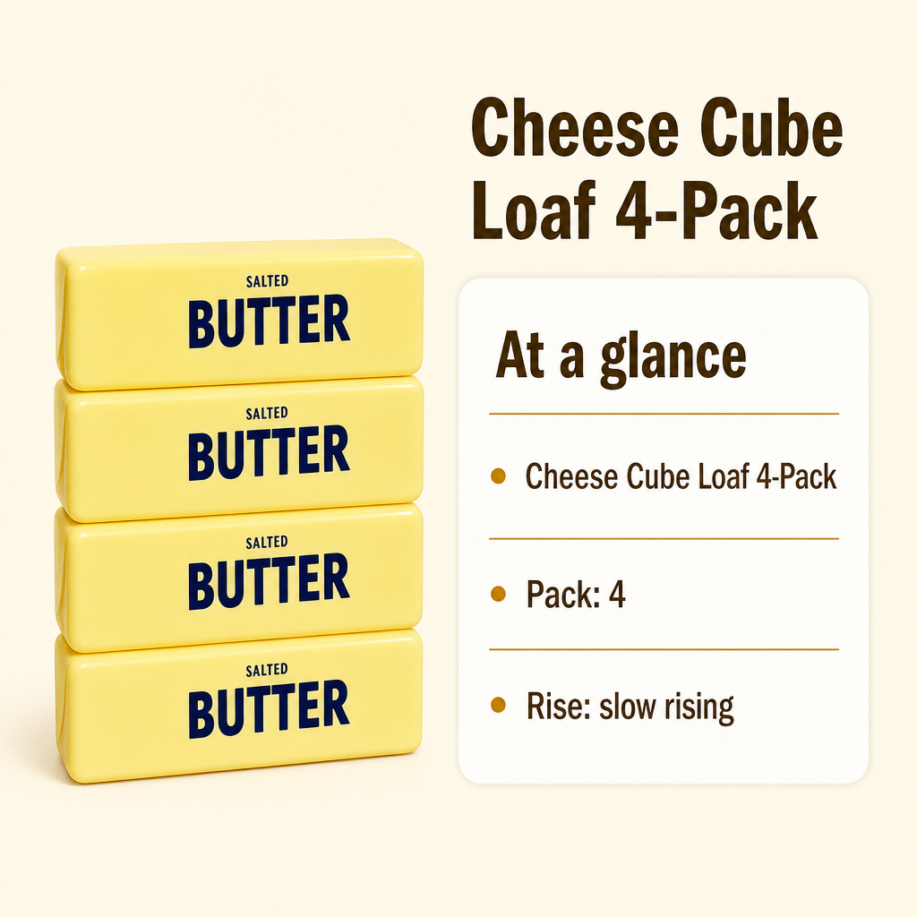 Cheese Cube Loaf 4-Pack specs