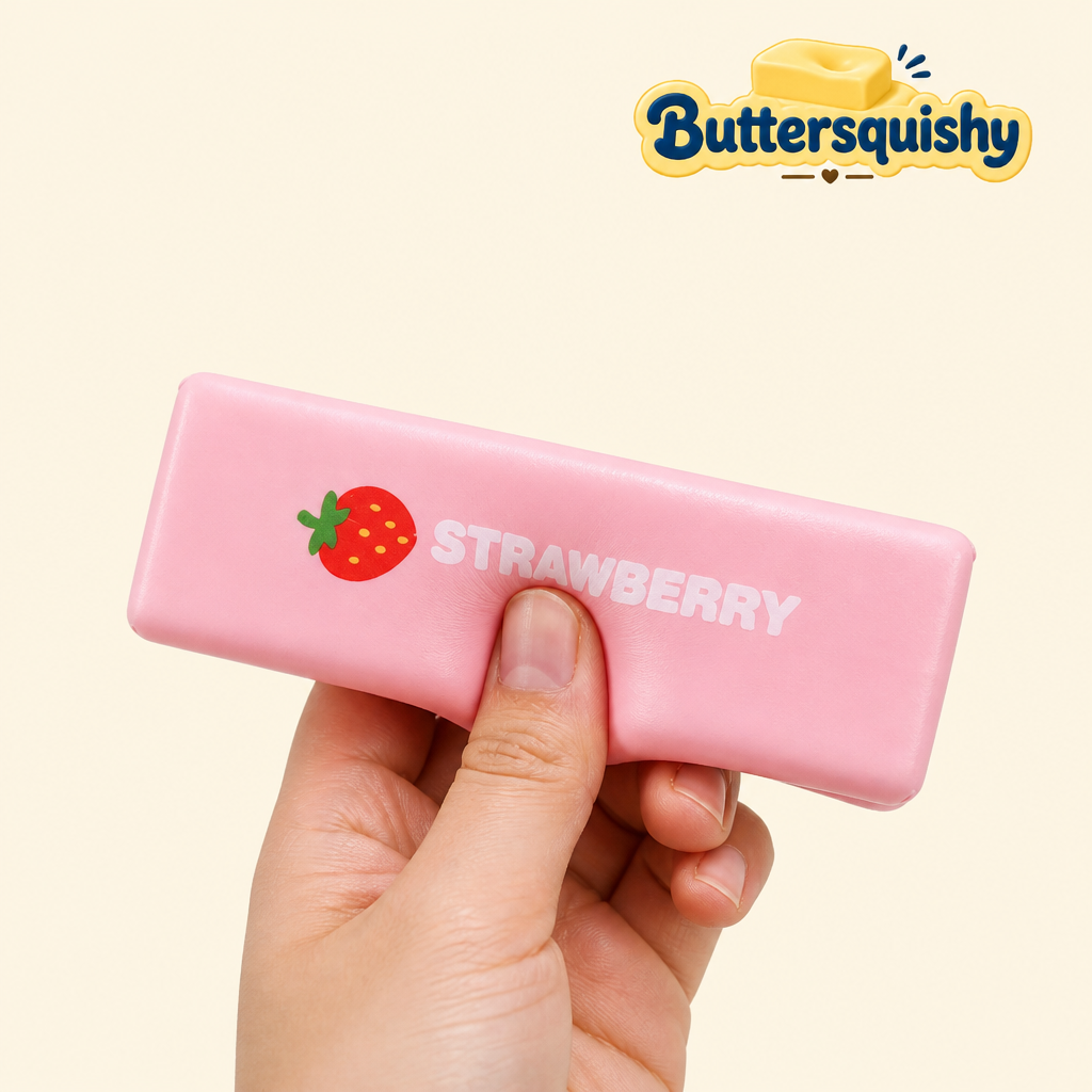 Strawberry Butter Stick being squeezed